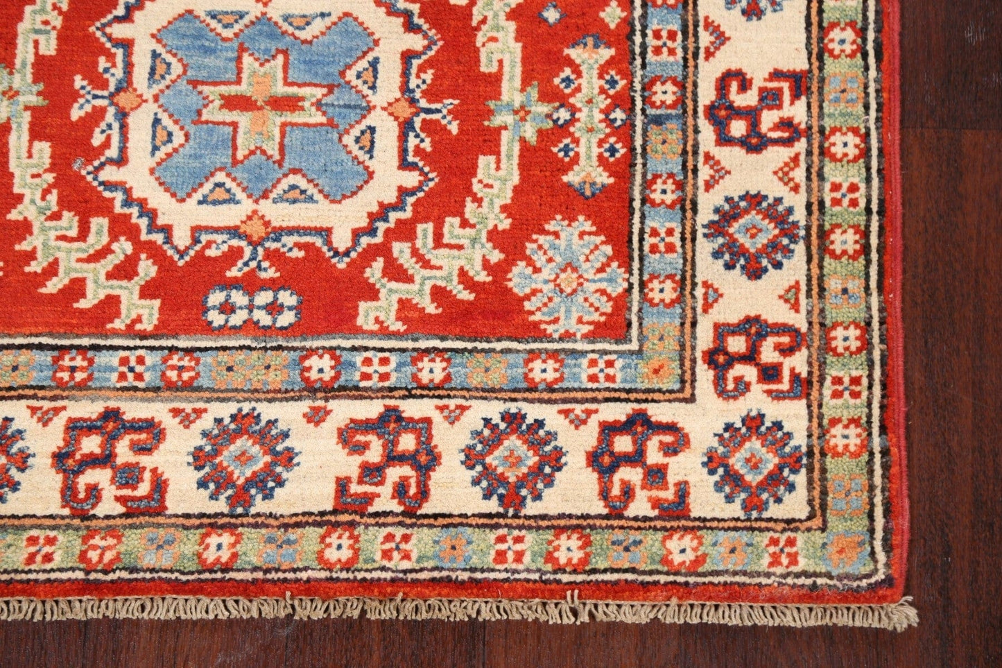 Geometric Kazak Oriental Area Rug 3x4