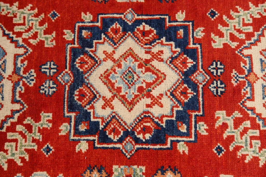 Geometric Kazak Oriental Area Rug 3x4