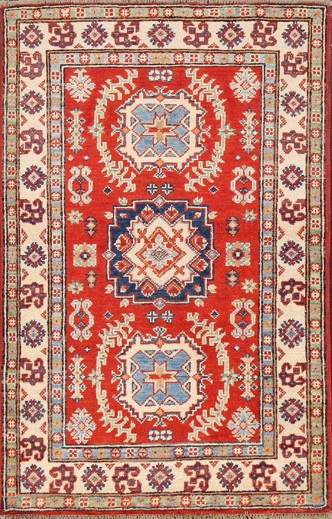 Geometric Kazak Oriental Area Rug 3x4