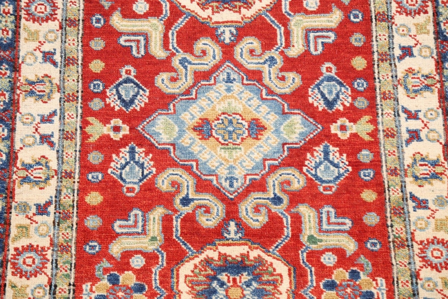 Geometric Kazak Oriental Area Rug 3x4