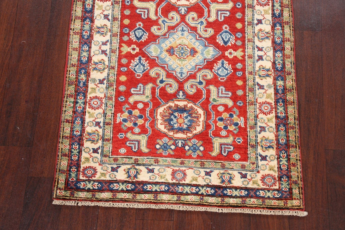 Geometric Kazak Oriental Area Rug 3x4