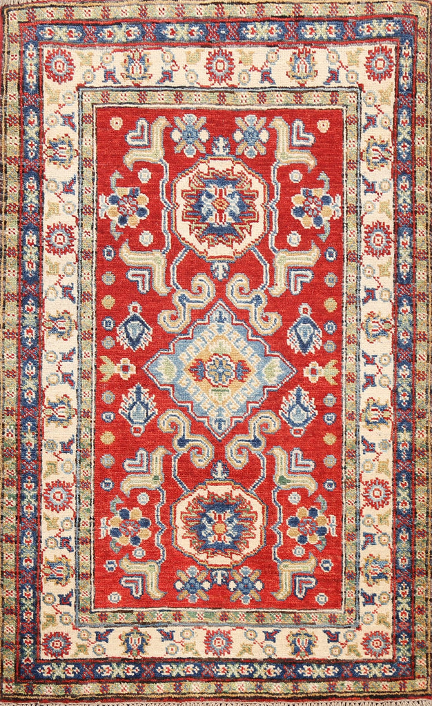 Geometric Kazak Oriental Area Rug 3x4