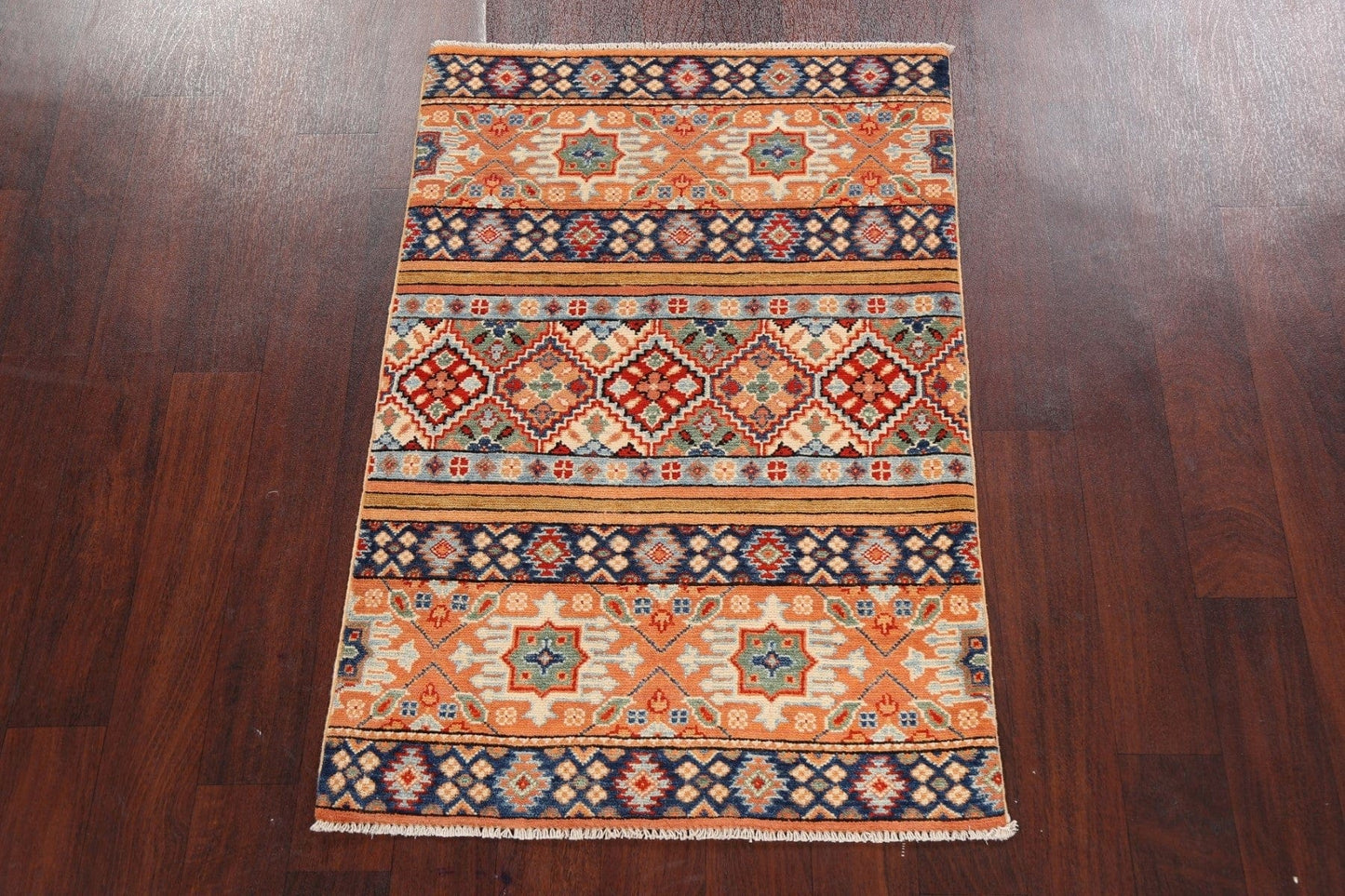 Tribal Geometric Kazak Oriental Area Rug 3x4