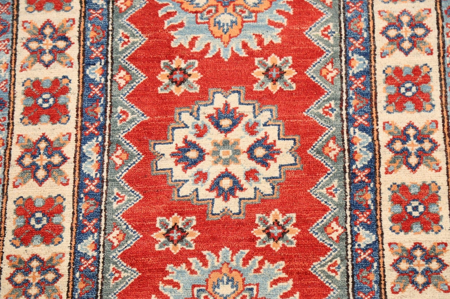 Geometric Kazak Oriental Area Rug 3x4