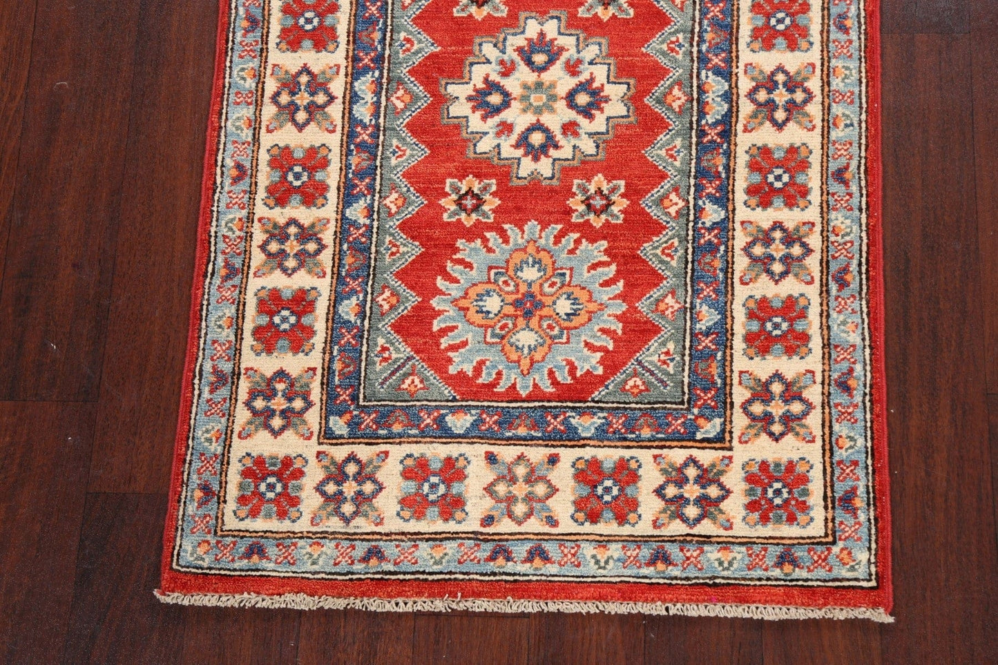 Geometric Kazak Oriental Area Rug 3x4