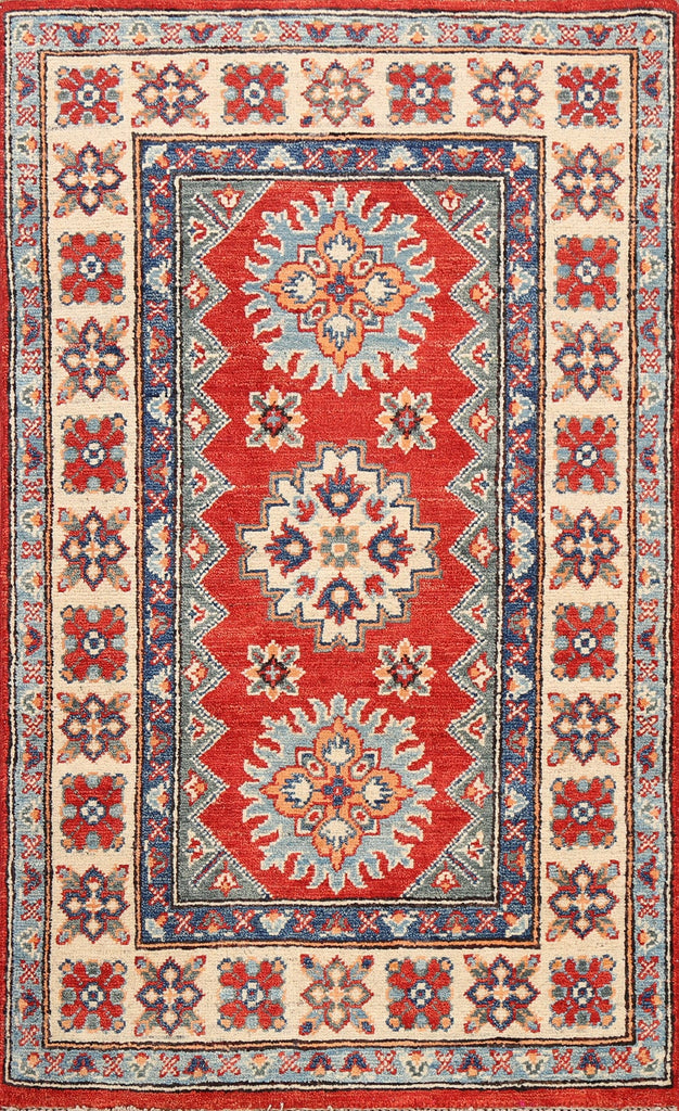 Geometric Kazak Oriental Area Rug 3x4