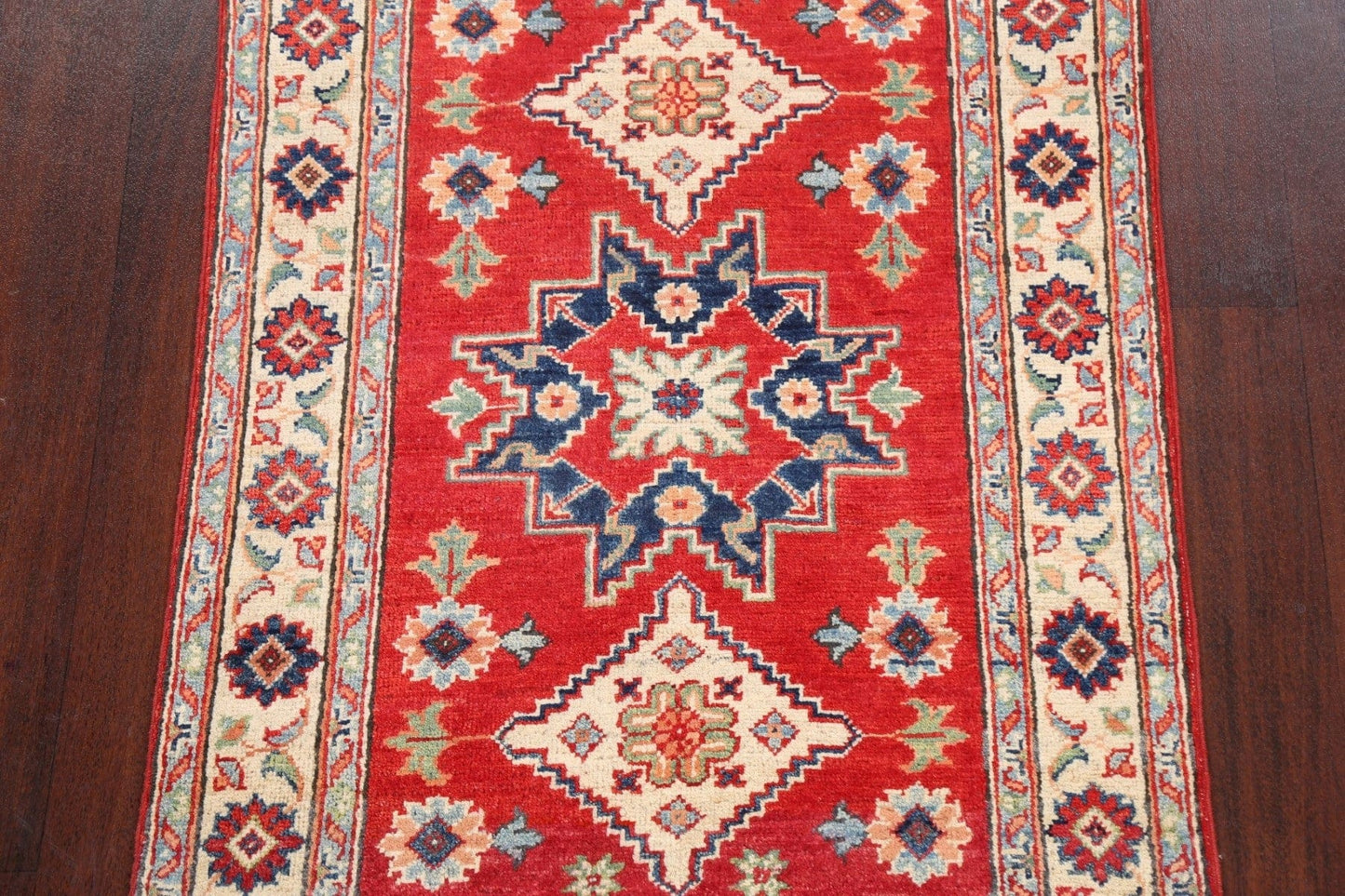 Geometric Kazak Oriental Area Rug 3x4