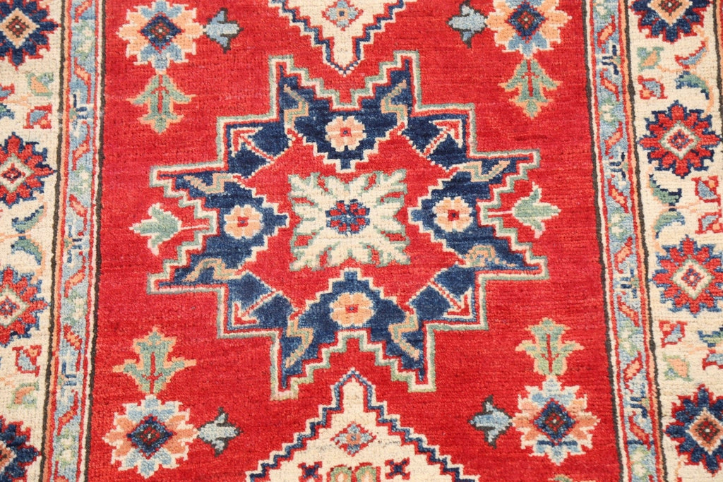 Geometric Kazak Oriental Area Rug 3x4