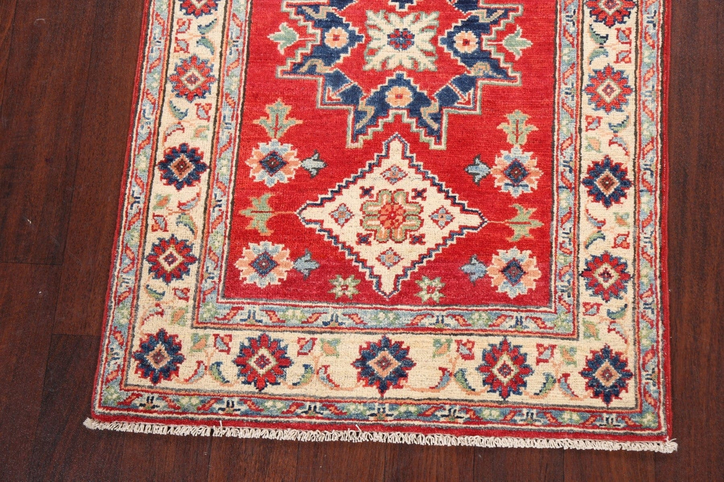 Geometric Kazak Oriental Area Rug 3x4