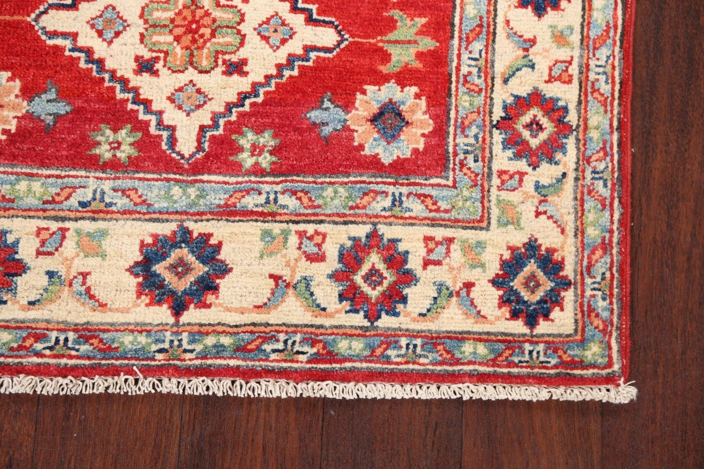 Geometric Kazak Oriental Area Rug 3x4