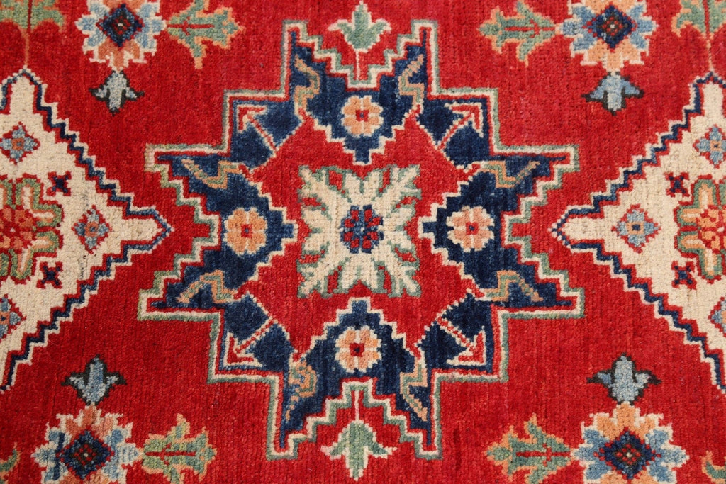 Geometric Kazak Oriental Area Rug 3x4