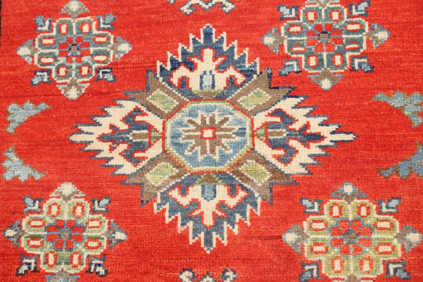 Geometric Kazak Oriental Area Rug 3x4