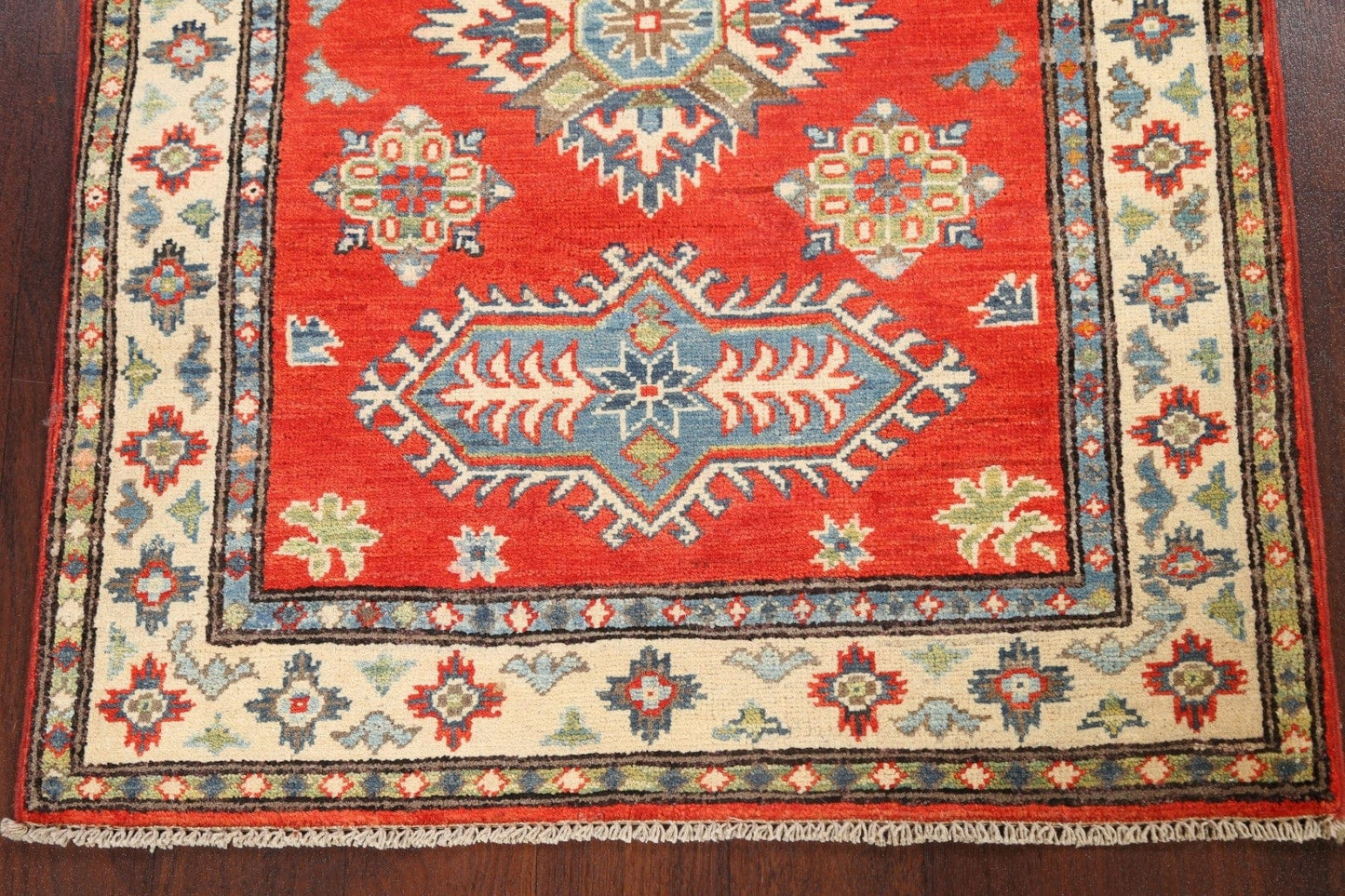 Geometric Kazak Oriental Area Rug 3x4