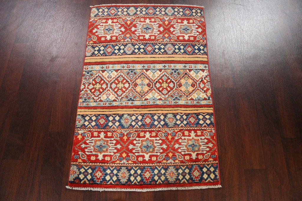 Tribal Geometric Kazak Oriental Area Rug 3x4