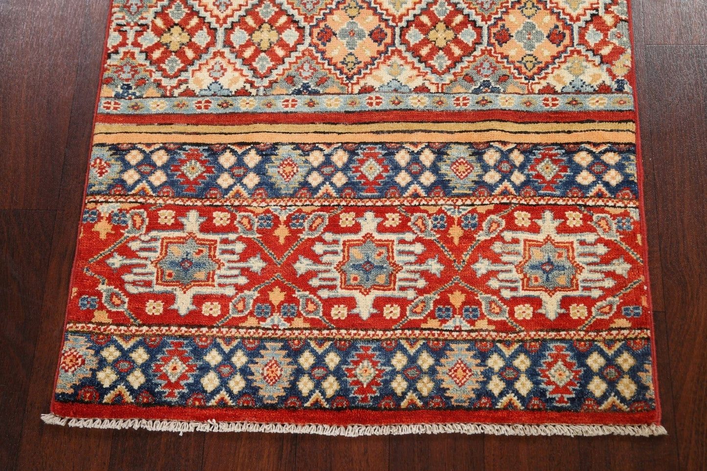 Tribal Geometric Kazak Oriental Area Rug 3x4