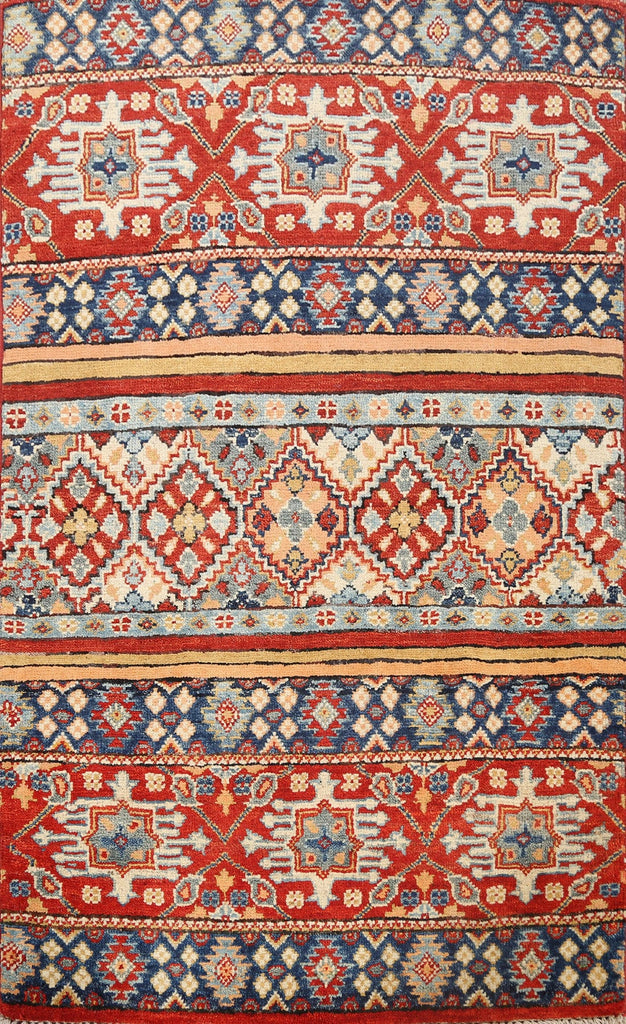 Tribal Geometric Kazak Oriental Area Rug 3x4