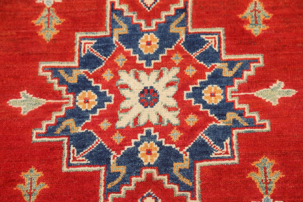 Geometric Kazak Oriental Area Rug 3x4