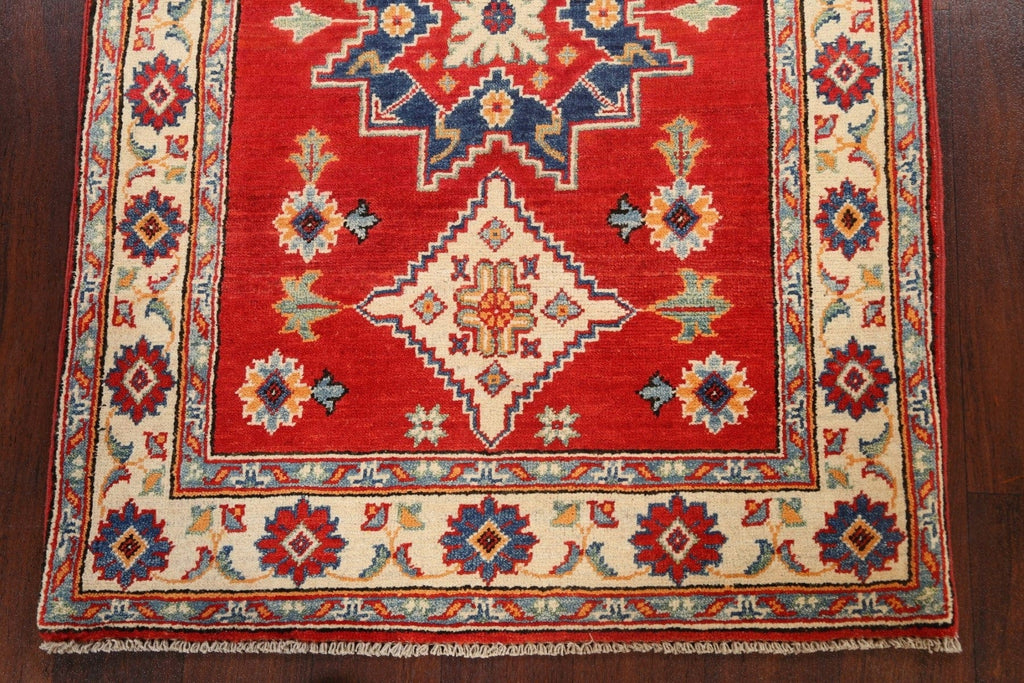 Geometric Kazak Oriental Area Rug 3x4