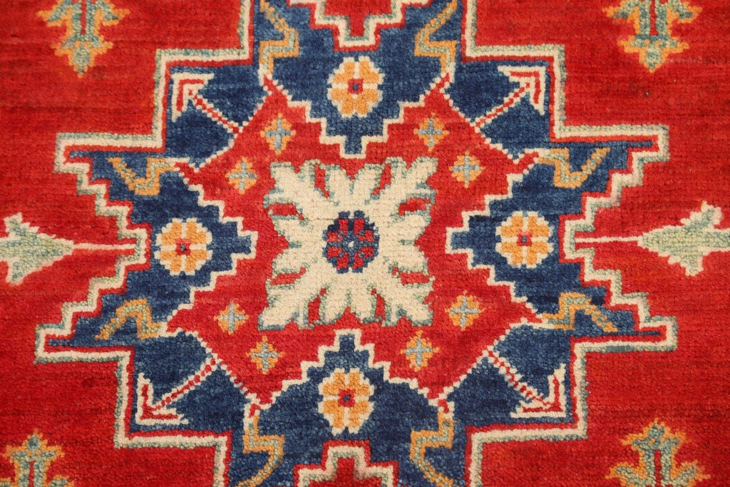 Geometric Kazak Oriental Area Rug 3x4