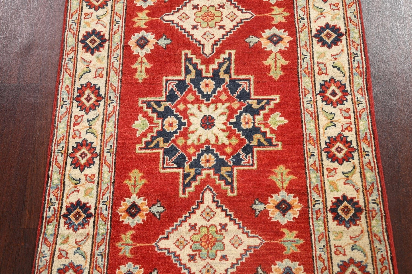 Geometric Kazak Oriental Area Rug 3x4