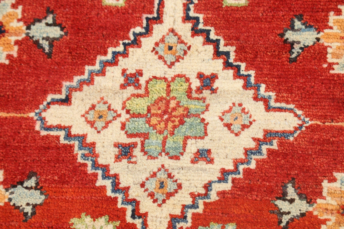 Geometric Kazak Oriental Area Rug 3x4