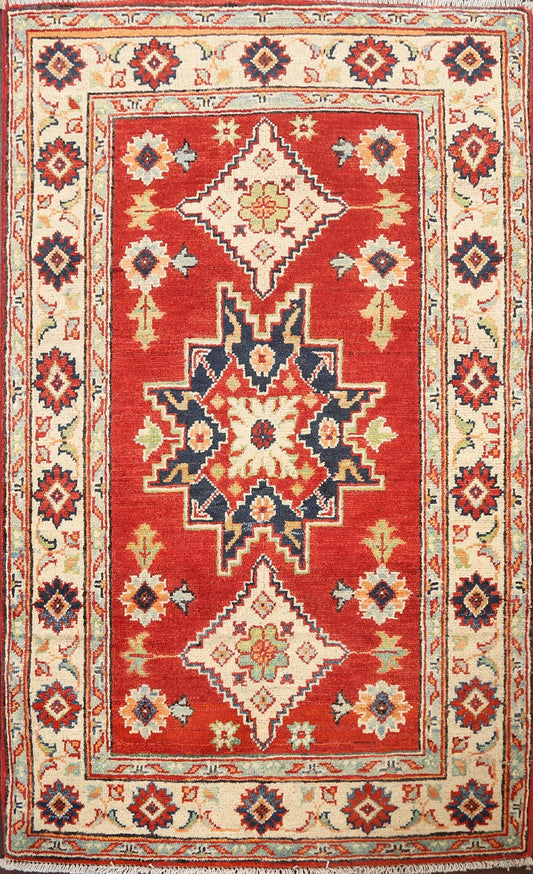 Geometric Kazak Oriental Area Rug 3x4