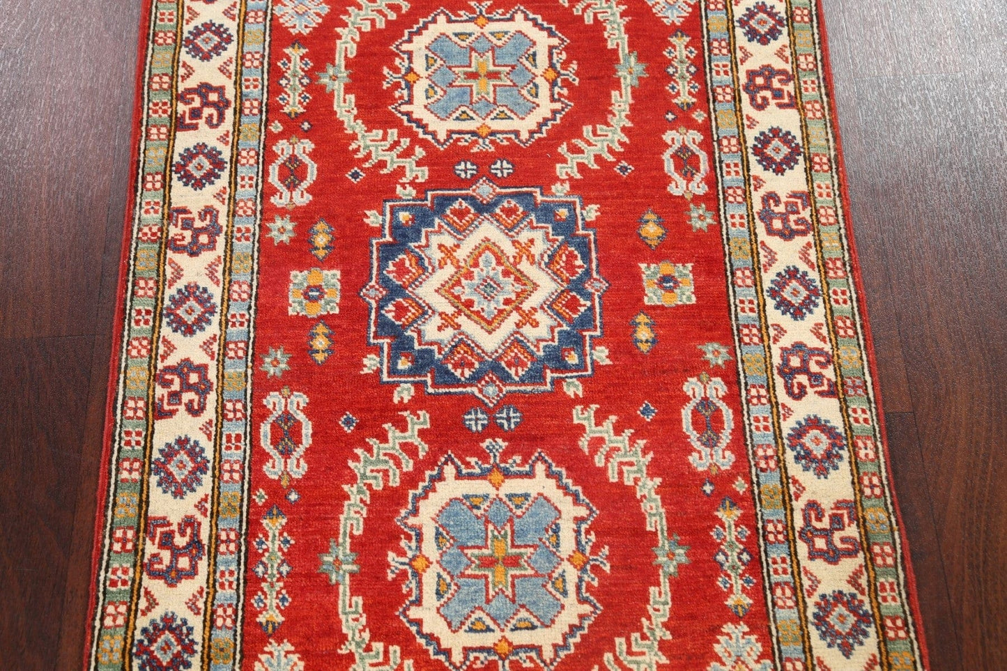 Geometric Kazak Oriental Area Rug 3x4