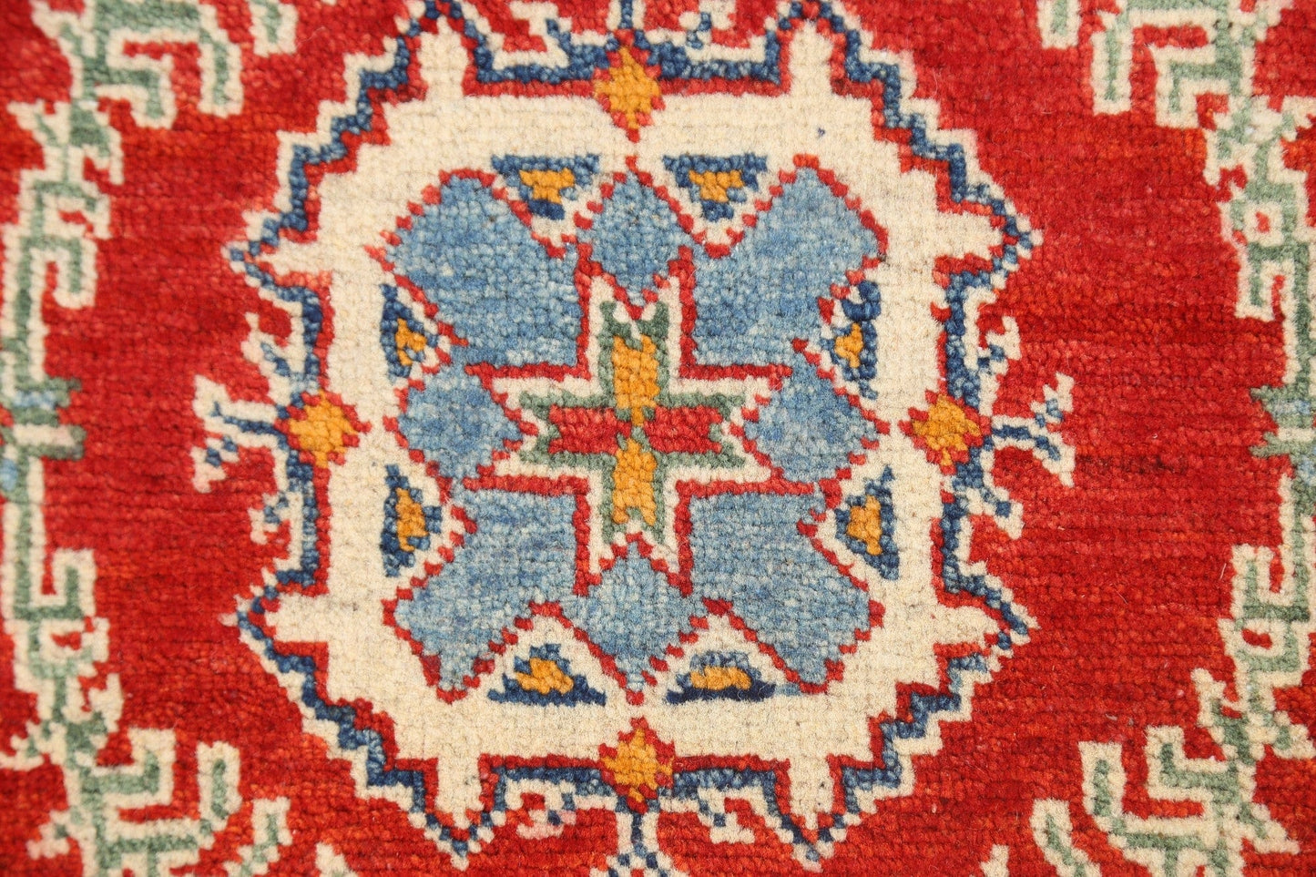 Geometric Kazak Oriental Area Rug 3x4