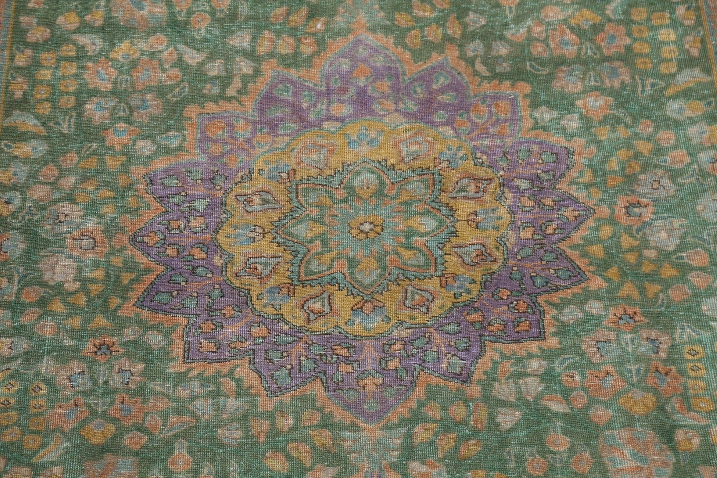 Distressed Floral Tabriz Persian Area Rug 8x11