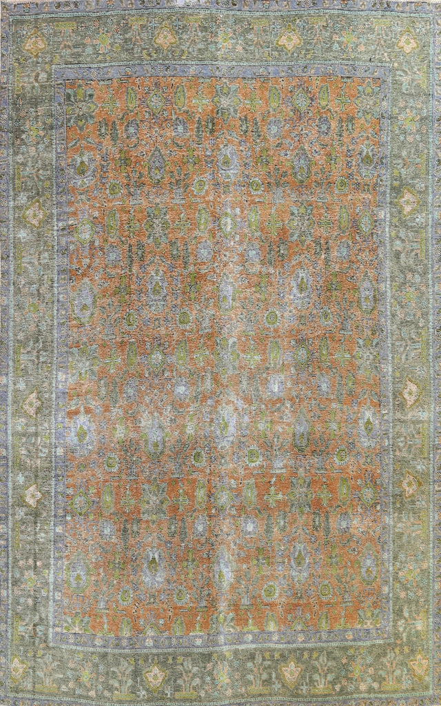 Distressed Tabriz Persian Area Rug 10x13