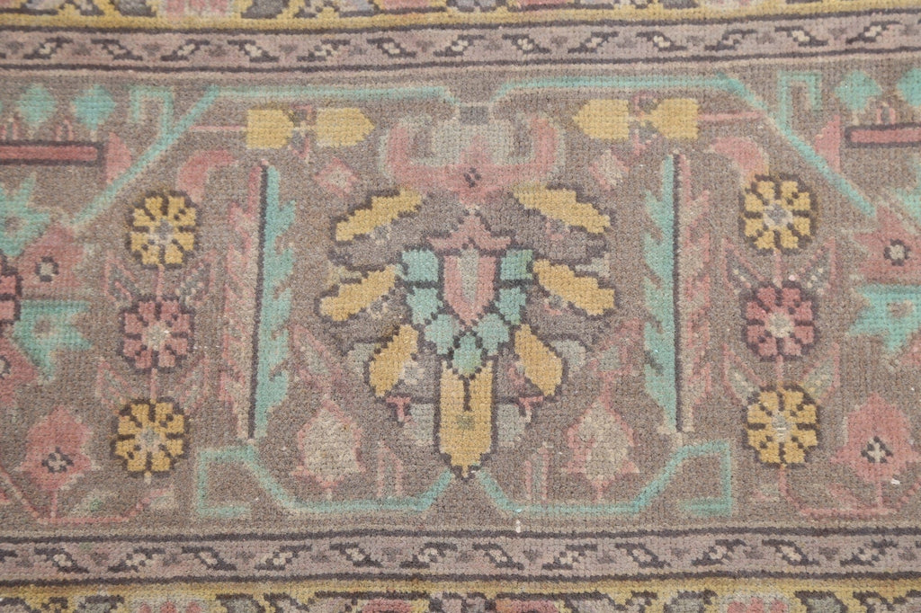 Distressed Geometric Tabriz Persian Area Rug 10x13