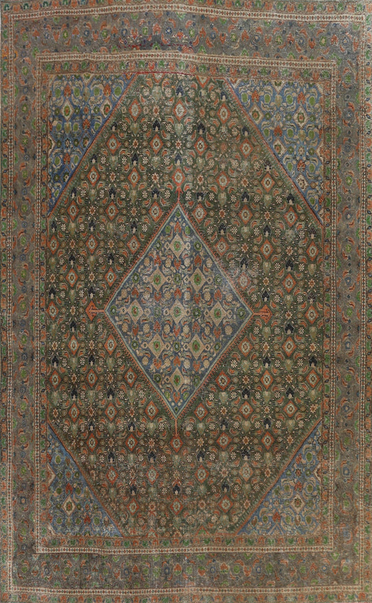 Distressed Geometric Mahal Persian Area Rug 10x12