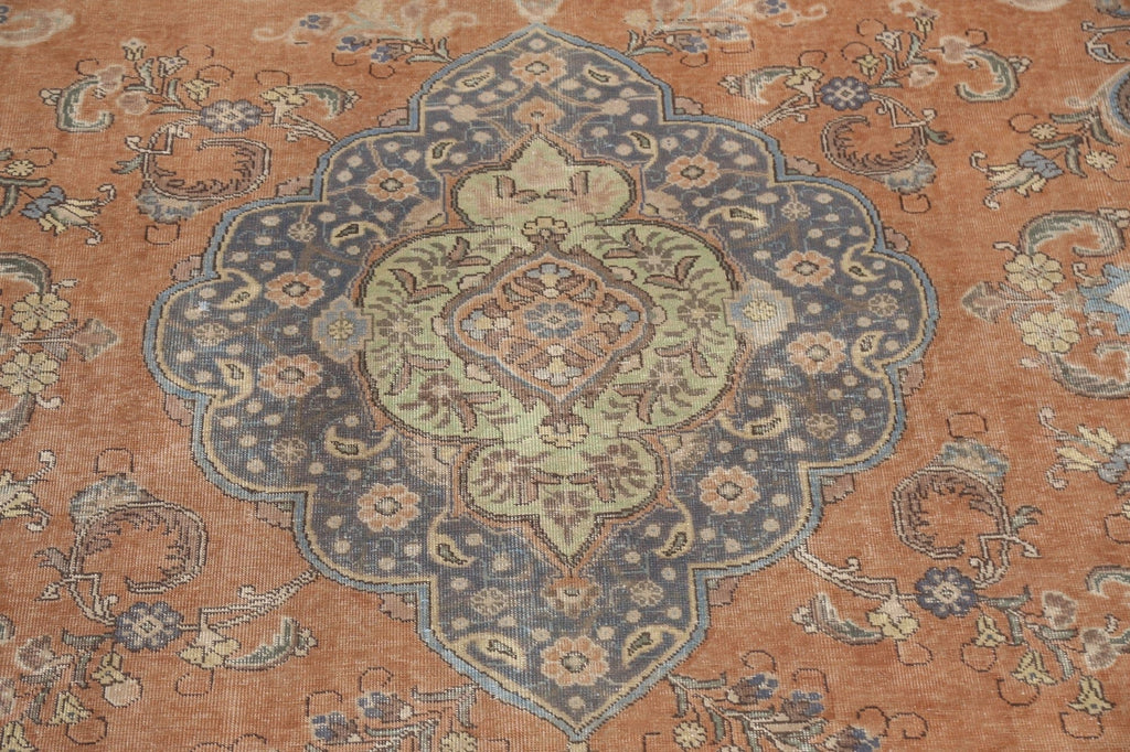 Distressed Traditional Tabriz Persian Area Rug 10x13