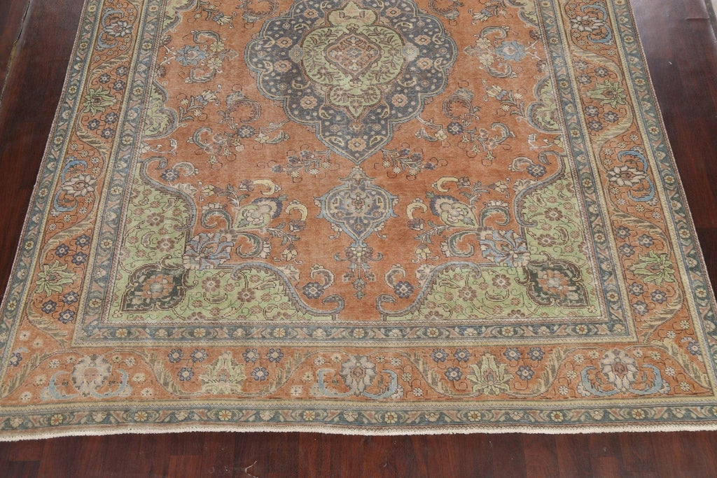 Distressed Traditional Tabriz Persian Area Rug 10x13