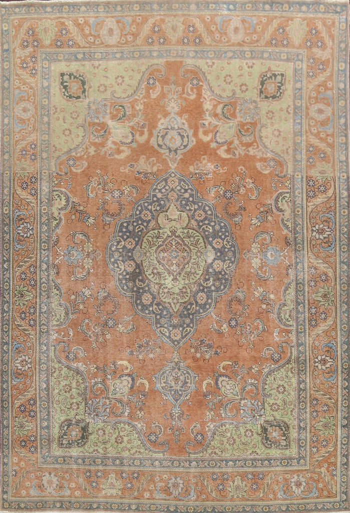 Distressed Traditional Tabriz Persian Area Rug 10x13