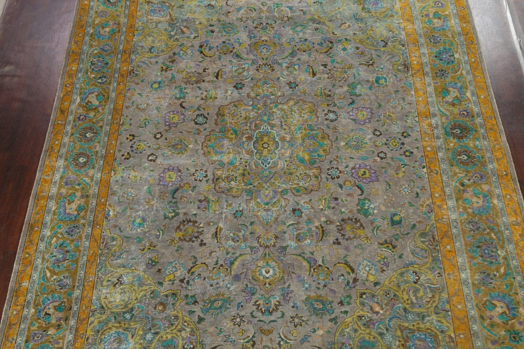 Traditional Distressed Tabriz Persian Area Rug 10x13