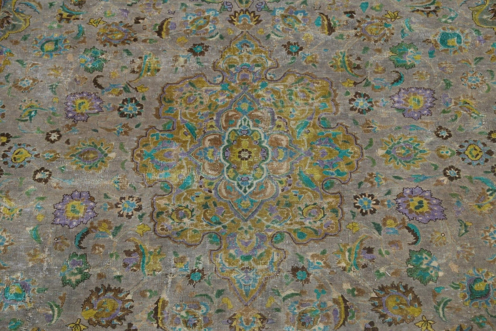 Traditional Distressed Tabriz Persian Area Rug 10x13