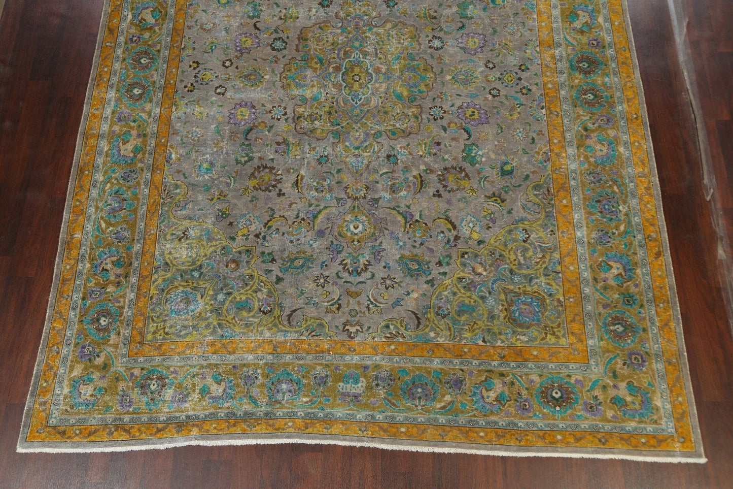 Traditional Distressed Tabriz Persian Area Rug 10x13