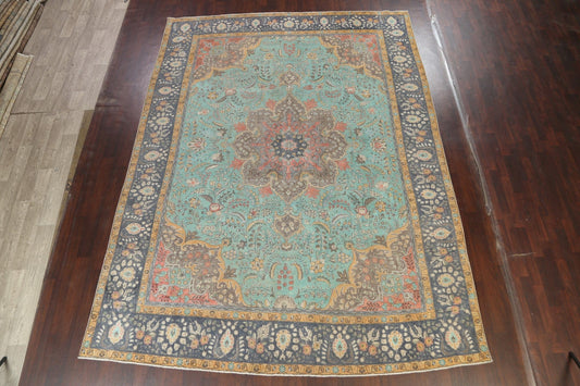 Traditional Distressed Tabriz Persian Area Rug 10x13