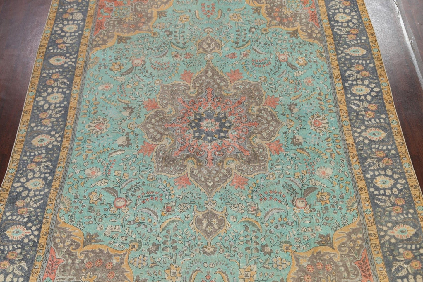 Traditional Distressed Tabriz Persian Area Rug 10x13