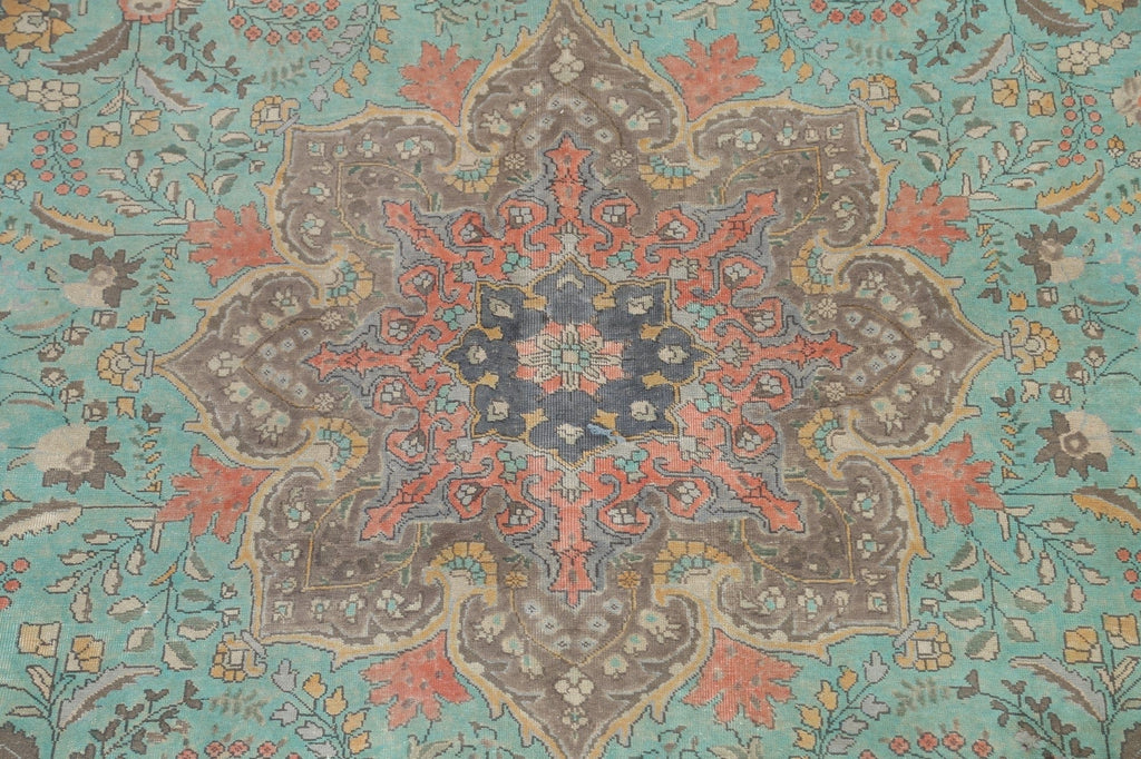 Traditional Distressed Tabriz Persian Area Rug 10x13