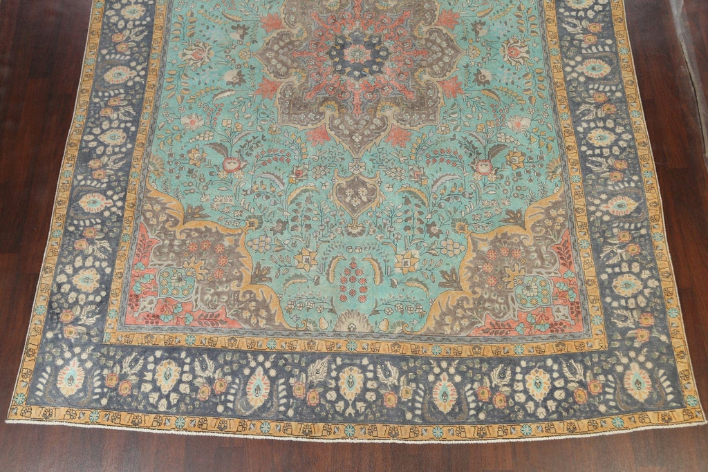 Traditional Distressed Tabriz Persian Area Rug 10x13