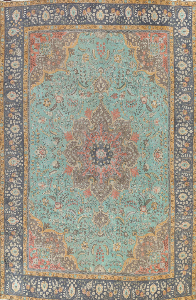 Traditional Distressed Tabriz Persian Area Rug 10x13