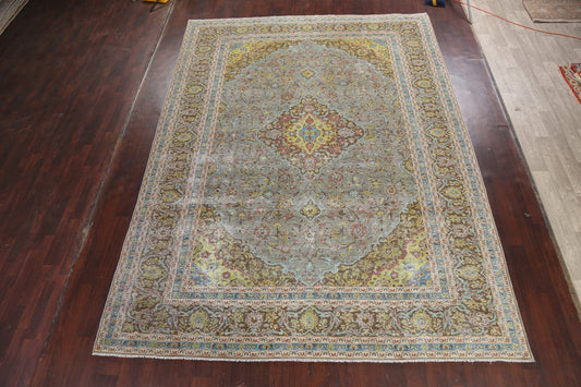 Traditional Distressed Kashan Persian Area Rug 10x13