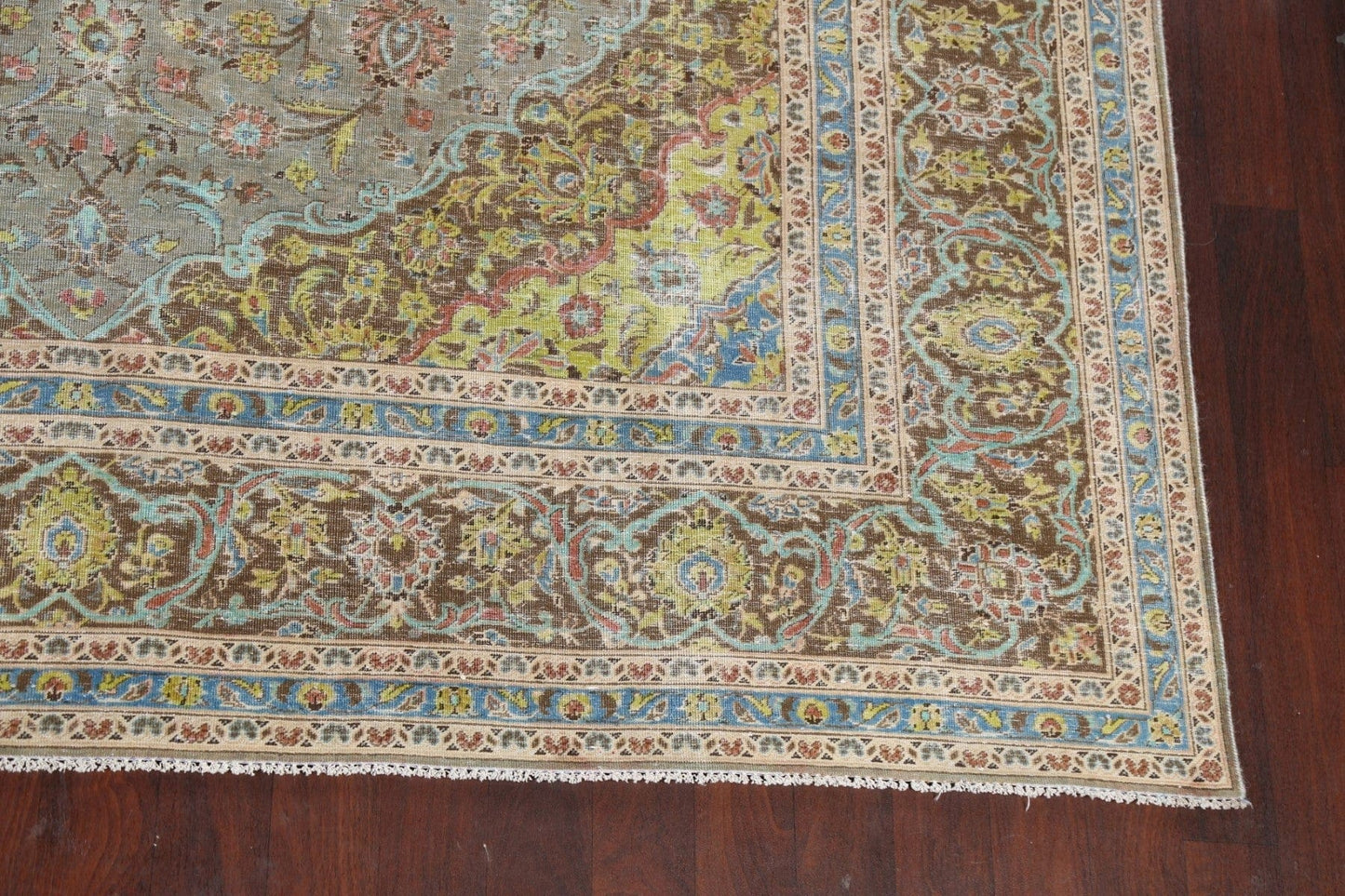 Traditional Distressed Kashan Persian Area Rug 10x13