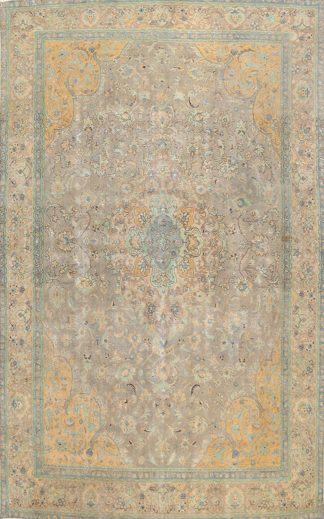 Traditional Distressed Tabriz Persian Area Rug 9x13