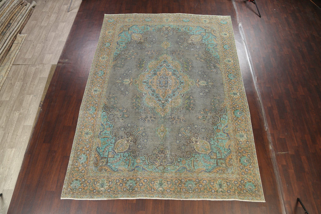 Traditional Distressed Tabriz Persian Area Rug 9x13