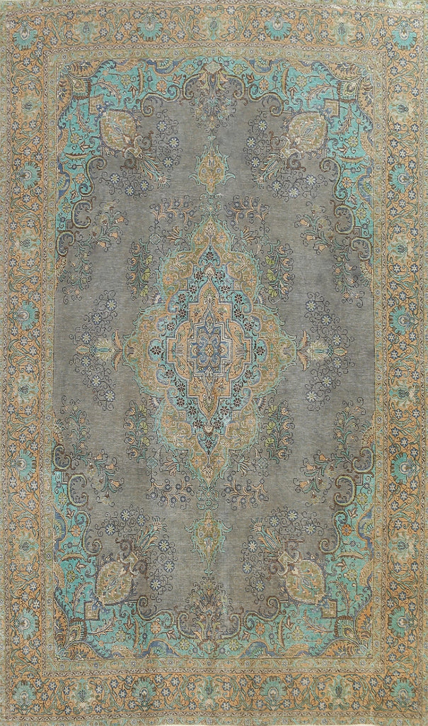 Traditional Distressed Tabriz Persian Area Rug 9x13