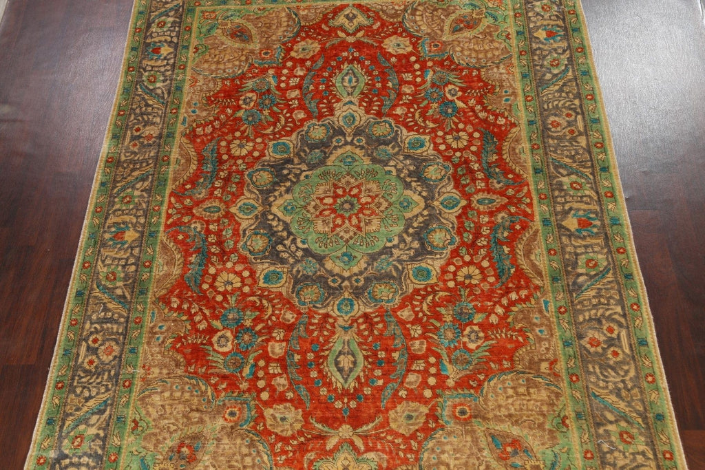 Traditional Distressed Tabriz Persian Area Rug 8x11