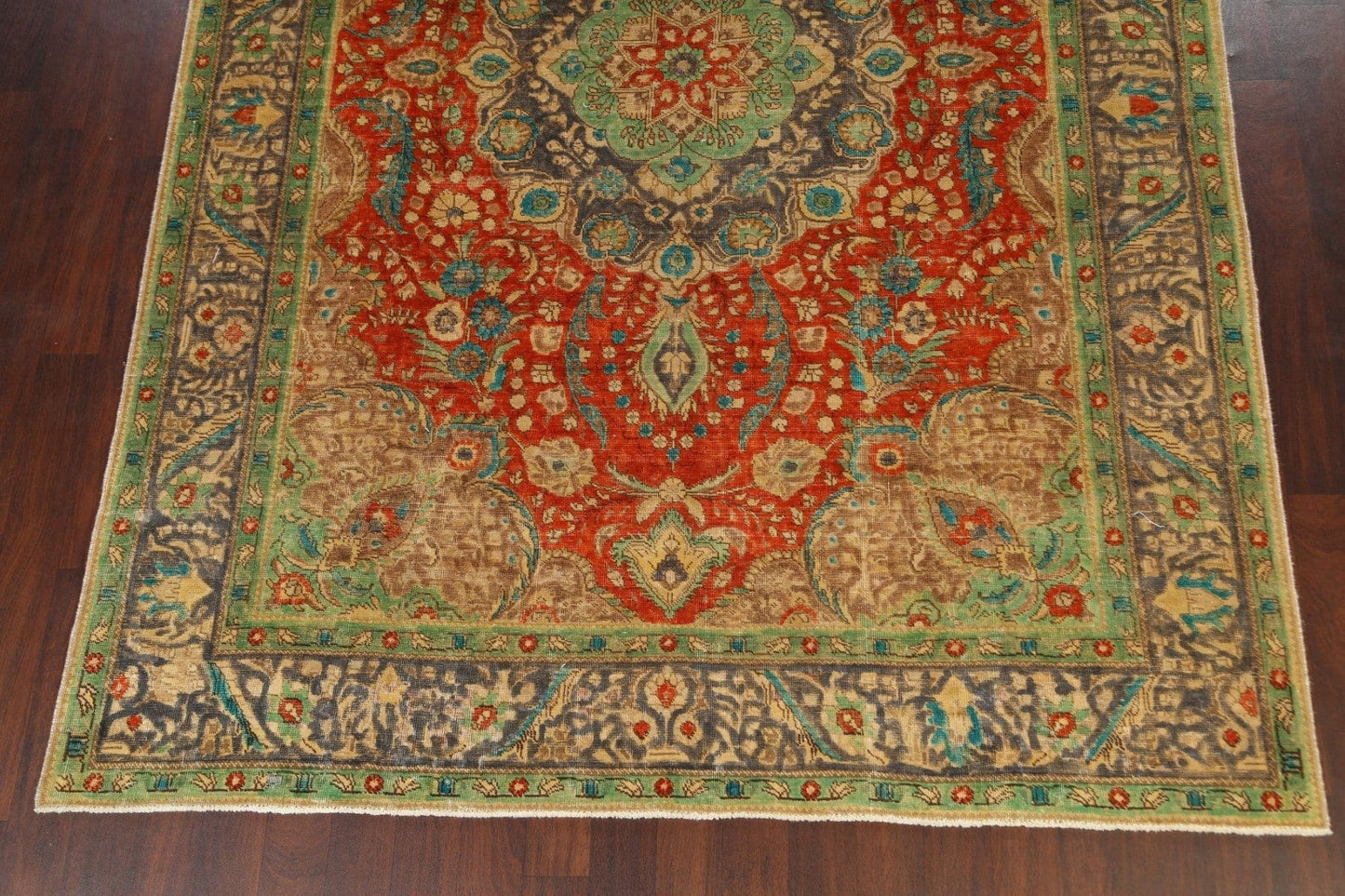 Traditional Distressed Tabriz Persian Area Rug 8x11